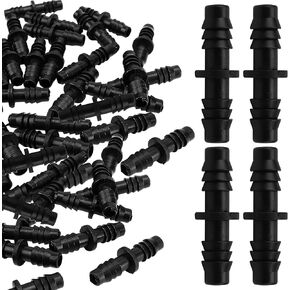 30Pcs 3/8 Drip Irrigation Fittings, Soaker Hose Barbed Coupling Connector for 3/8 inch Tubing, Water Pipe Joint Double Barb Straight Connector for Garden Lawn Drip Irrigation 8/11mm Sprinkler System