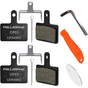 2 Pairs Ceramic Bike Brake Pads with 3 Installation Tools, Bicycle Disc Brake Pads Compatible with Trp Tektro Shimano Brake Pads MT315 355 375 395 416 446 447 475 515 525 575