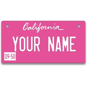 Bleu Reign Personalized License Plate California Pink 2024 Mini Kids Bicycle (3x6 in)