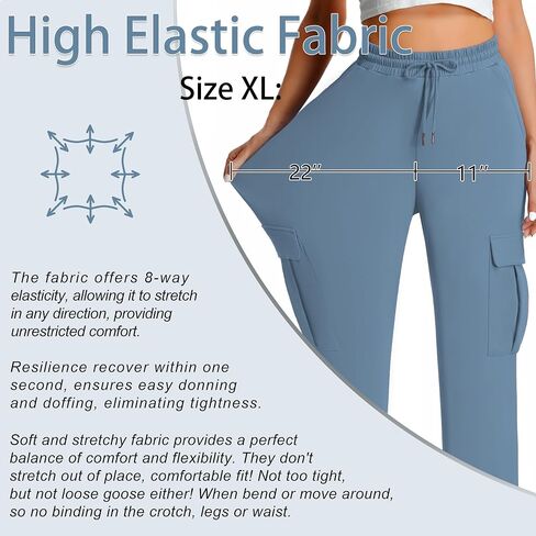 YOYOYOGA Womens Cargo Pants High Waisted Joggers Baggy Drawstring Sweatpants with Pockets Elastic Waist Athletic Pants in Saudi Arabia