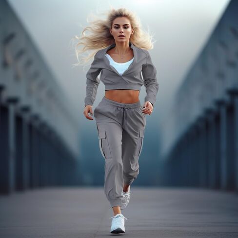 YOYOYOGA Womens Cargo Pants High Waisted Joggers Baggy Drawstring Sweatpants with Pockets Elastic Waist Athletic Pants in Saudi Arabia