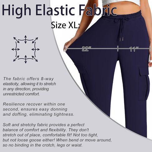 YOYOYOGA Womens Cargo Pants High Waisted Joggers Baggy Drawstring Sweatpants with Pockets Elastic Waist Athletic Pants in Saudi Arabia