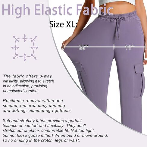YOYOYOGA Womens Cargo Pants High Waisted Joggers Baggy Drawstring Sweatpants with Pockets Elastic Waist Athletic Pants in Saudi Arabia