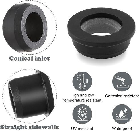10pcs الحلقات المطاطية 1/2 "فتحة الحفر ، 5/16" معرف السيليكون أعلى قبعة الحلقات المطاطية للأسلاك توصيل الجدار الحماية الأسلاك مقابس الثقب الأسود أنابيب الفينيل في أنظمة الهيدروبونيك والري in Saudi Arabia