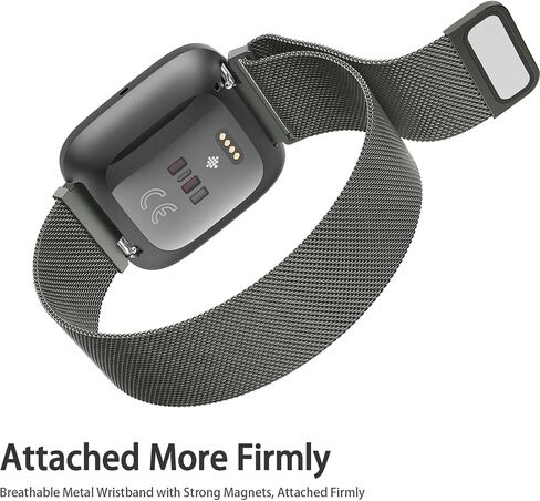 حزام معدني متوافق مع Fitbit Versa 2 Bands / Fitbit Versa Bands للنساء والرجال، حزام سوار بديل بحلقة شبكية من الفولاذ المقاوم للصدأ لساعة Fitbit Versa 2 / Fitbit Versa / Versa Lite / Versa SE الذكية in Kuwait