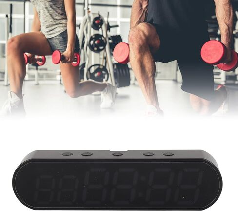 Portable Gym Timer, Fitness Timer Clock with Low Battery Reminder Function, 1000mAh Multifunctional Workout Timer Interval Clock, LED Training Timer for Home, Garage, Outdoors in Kuwait