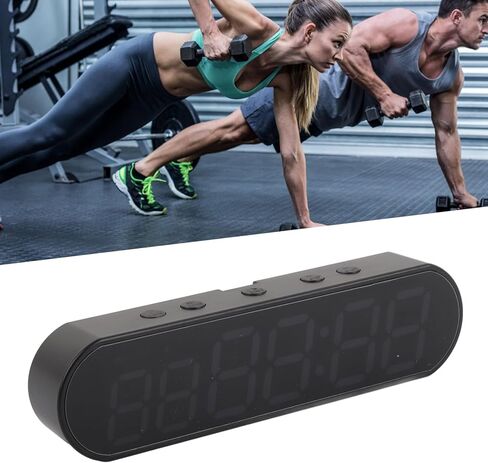 Portable Gym Timer, Fitness Timer Clock with Low Battery Reminder Function, 1000mAh Multifunctional Workout Timer Interval Clock, LED Training Timer for Home, Garage, Outdoors in Kuwait