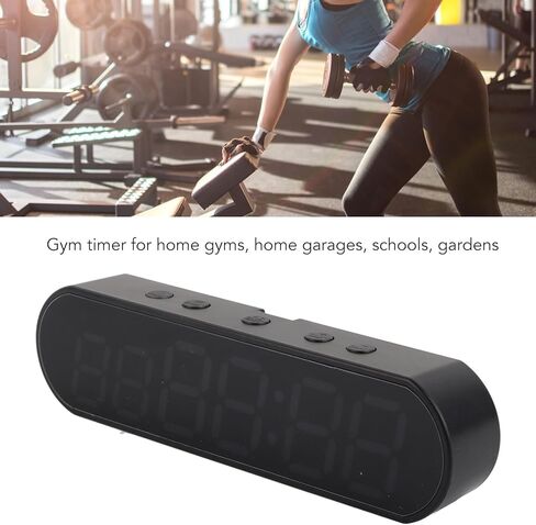 Portable Gym Timer, Fitness Timer Clock with Low Battery Reminder Function, 1000mAh Multifunctional Workout Timer Interval Clock, LED Training Timer for Home, Garage, Outdoors in Kuwait