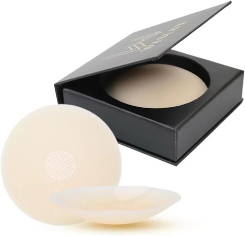 nipple covers - invisible silicone nipple covers reusable, sticky adhesive nipple pasties, for women with travel box in Saudi Arabia