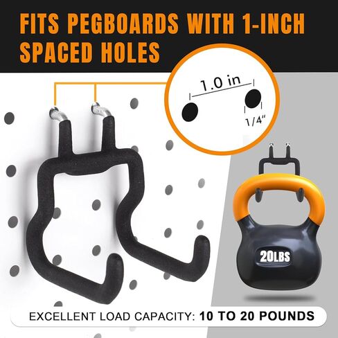 9 حزمة Hight Duty Pegboard Hooks 1/4 بوصة ، إكسسوارات منظم لوح الويد in Kuwait