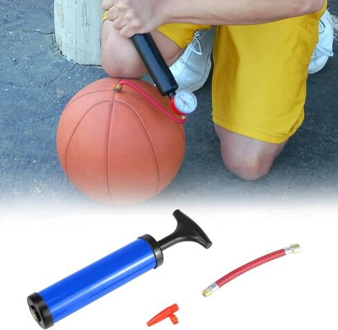 QWORK Ball Pump Set with 10 Needles, Flexible Hose & Nozzle, Air Pump Ball Inflator Pump for Football, Soccer, Basketball, Volleyball in Saudi Arabia