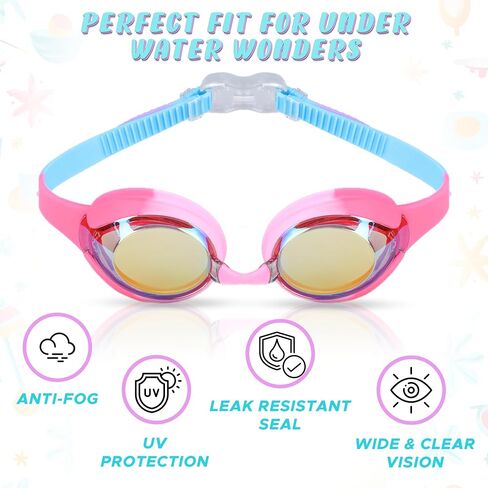 EcoNour (2 Pack Kids Swim Goggles for Children Boys Girls & Toddler Age 3-12 | Anti-Fog, UV Protection Goggles for Swimming in Saudi Arabia