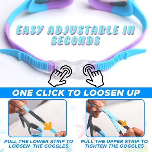 EcoNour (2 Pack Kids Swim Goggles for Children Boys Girls & Toddler Age 3-12 | Anti-Fog, UV Protection Goggles for Swimming in Saudi Arabia
