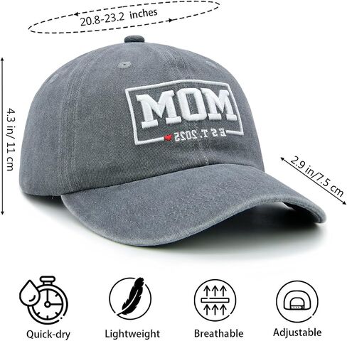 Funny Mom and Dad Est 2025 Hats, Gifts for New Parents, New Mom and Dad Hats, 3D Embroidered Adjustable Baseball Cap in Saudi Arabia