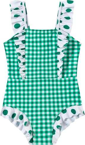 LIZENS Girls One Piece Swimsuit Ruffles Bathing Suit for Kids 2-12T in Kuwait