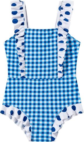 LIZENS Girls One Piece Swimsuit Ruffles Bathing Suit for Kids 2-12T in Kuwait