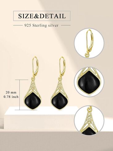 Seiyang Teardrop Earrings Sterling Silver Celtic Teardrop Drop Earrings Jewelry Gifts for Women in Kuwait