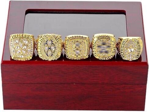 مجموعة حلقات بطولة SOYATER مكونة من 5 قطع، هدايا لمشجعي كرة القدم للرجال والنساء، تذكارات دالاس لحفلات أعياد الميلاد in Kuwait