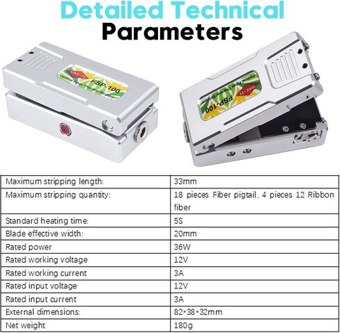 【Winter Necessary】Optical Fiber Thermal Stripper for Ribbon & Simplex Fiber Stripper,Stripping 2-18 cores fiber ribbon, 5s Heating, Can be Powered by a Power Bank,Widened blade (FSP-100) in Saudi Arabia