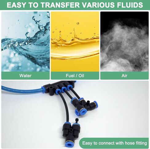 Nylon Line Hose Tube, 0.17"(4.35mm) ID x 0.25"(6.35mm) OD PA6 Pneumatic Air Line Tubing for Fluid Transfer/Trailer Air Brake, Polyamide Water Fuel Pipe [10M/33FT, Translucent] in Saudi Arabia