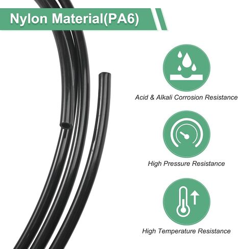 Nylon Line Hose Tube, 0.17"(4.35mm) ID x 0.25"(6.35mm) OD PA6 Pneumatic Air Line Tubing for Fluid Transfer/Trailer Air Brake, Polyamide Water Fuel Pipe [10M/33FT, Translucent] in Saudi Arabia