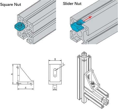 2 Pack 2020 Aluminum Extrusion Profile Length 31.5 inch / 800mm Silver, 20 x 20mm 20 Series T Type T-Slot European Standard Extrusions Profiles Anodized Linear Rail Guide Frame for CNC in Saudi Arabia
