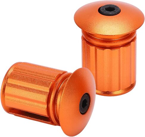 BORDSTRACT Bicycle Bar End Plugs, 1 Pair Universal Aluminum Locking Bike Grip Plug for 18-20mm Handlebar BMX MTB Mountain Bike(Orange) in Saudi Arabia