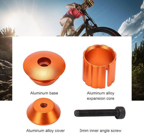 BORDSTRACT Bicycle Bar End Plugs, 1 Pair Universal Aluminum Locking Bike Grip Plug for 18-20mm Handlebar BMX MTB Mountain Bike(Orange) in Saudi Arabia