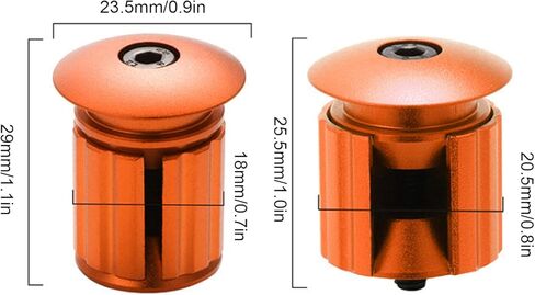 BORDSTRACT Bicycle Bar End Plugs, 1 Pair Universal Aluminum Locking Bike Grip Plug for 18-20mm Handlebar BMX MTB Mountain Bike(Orange) in Saudi Arabia