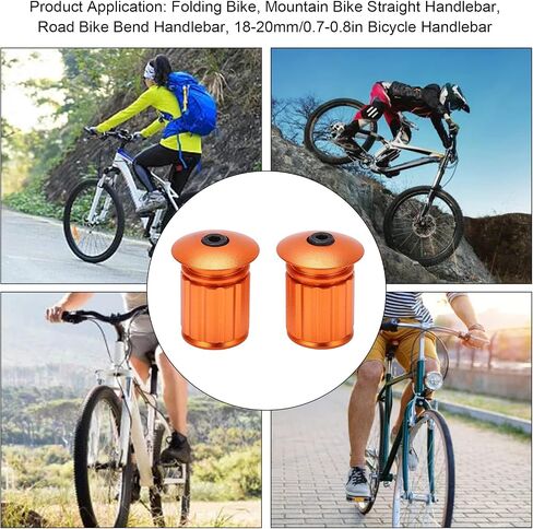 BORDSTRACT Bicycle Bar End Plugs, 1 Pair Universal Aluminum Locking Bike Grip Plug for 18-20mm Handlebar BMX MTB Mountain Bike(Orange) in Saudi Arabia