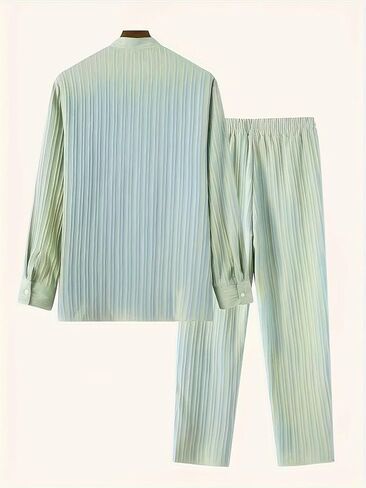 Men's 2 Pieces Set Long Sleeve Outfit Yoga Shirt Casual Pants With Pockets Summer Yoga Outfits in Kuwait
