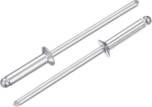 200 قطعة من Uxcell 1/8"x1/2" برشام أعمى من الألومنيوم، مسامير عمياء من النوع المفتوح للاستخدام بنفسك، الصفائح المعدنية، إصلاحات السيارات، الأثاث، القوارب، وأعمال مجاري الهواء (فضي) in Saudi Arabia