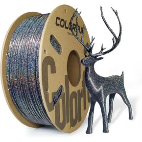 COLORFUL 3D Printer Filament Color Changing Glitter,PLA Galaxy 3D Printing Filament 1KG, Glitter Shining PLA Filament 1.75mm by Light, PLA Multi-Color