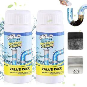 2PCS Acssart Drain Cleaner, Acssart Sink and Drain Cleaner, Acssart Foaming Drain Cleaner, Acssart Powerful Pipe Dredging Agent, Sink Drain Cleaner