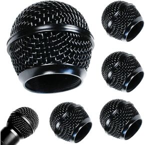 RM58 Mic Black Grille Replacement Compatible with SM58 SM58LC Beta58 Beta 58a Beta58A SA-M30 SV100 RK143G Wireless and Wired Vocal Microphone Head Cover, 4 Pack