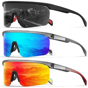 KALIYADI Mens-Sunglasses Polarized Sports Sunglasses-Men: Running Sunglasses Men Women UV400 Protection for Cycling