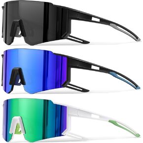 KUGUAOK Sports Polarized Sunglasses for Men Baseball Cycling Running UV Protection Sun Glasses Lightweight Big Frame Goggles