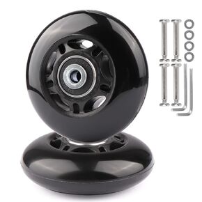 Gladder Luggage Suitcase Replacement Wheels Silent PU Caster Inline Wheels w/ABEC7 608-2RS Bearings 6mm Axles Washer Universal Repair Kit (70x24mm)
