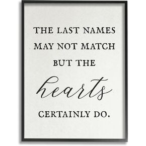 Stupell Industries Names Won't Match But Hearts Will Love Phrase, Design by Daphne Polselli