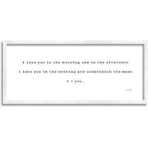 Stupell Industries Love You In The Morning Afternoon Evening Romantic Phrase, Design by Misty Michelle, 24 x 10, White
