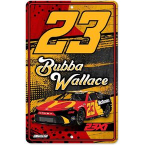Rico Industries NASCAR Racing Bubba Wallace No. 23 11" x 17" Metal Home Décor Sign