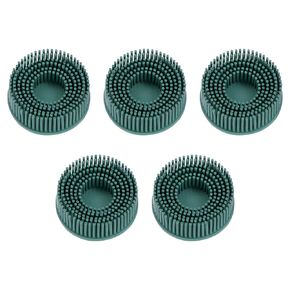 HARFINGTON 5pcs Bristle Disc 2" 50 Grit Abrasive Brush Deburring Electric Disc Brush with Quick Change Roll Lock Abrasive Coating Removal Disc for Metal, Green