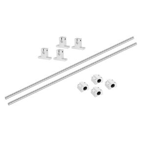 uxcell 2 Pcs 8mm x 650mm Linear Motion Rail Shaft Slide Guide with 4 Pcs SCS8UU Bearings and 4 Pcs SK8 Rail Support Linear Motion Rod Shaft Guide Set for CNC Machine 3D Printer, Silver