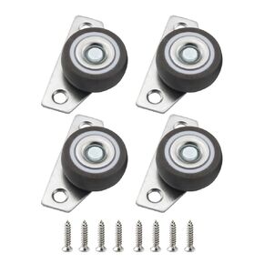 4pcs 1.25 in. Small Side-Mount Casters Mini Low Profile Casters Set of 4 Non-Swivel Rigid Casters for DIY Projects Load 140 lbs/Set Furniture Tray Drawer Side Edge Side Wheels