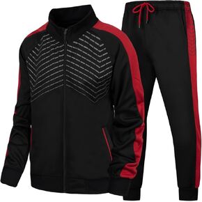 Men's Track Suits Mens Sweatsuit 2 Piece Set Long Sleeve Running Jogging Athletic Sports Set Full Zip Tracksuit