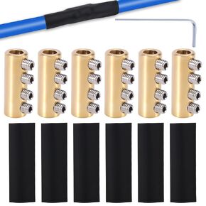 6pcs 6 AWG Wire Connector Nut Kit, 80Amp Quick Connection Terminal Splicing Quick Wiring Connection Terminal 6 Gauge Circuit Connector Wire Connector with Shrink Tubes & Screws