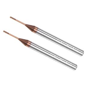 Square Nose End Mill, 1mm x 10mm Cutting, Long Reach Titanium (Nano-Scale) Coated Carbide 4 Flutes CNC Router Bits - (Applications: for Stainless Steel Cast Iron Metal), 2-Pieces