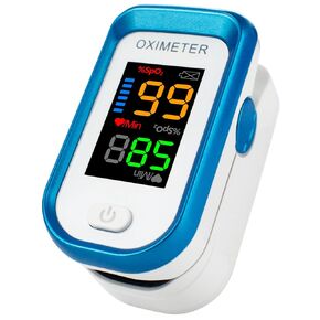 Qxygen monitor fingertip, large LED screen heart rate monitor,fingertip pulse oximeter, for sports enthusiasts or those interested in measuring arterial oximeter and pulse rate [blue-white]