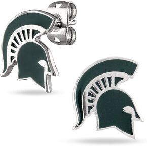 Stone Armory Michigan State Earrings - MSU Womens Stud Earrings - Hypoallergenic Earrings for Sensitive Ears - Michigan State Spartans Gifts