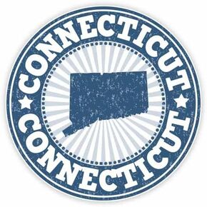 Connecticut Vinyl Car Bumper Window Sticker 2" x 2"